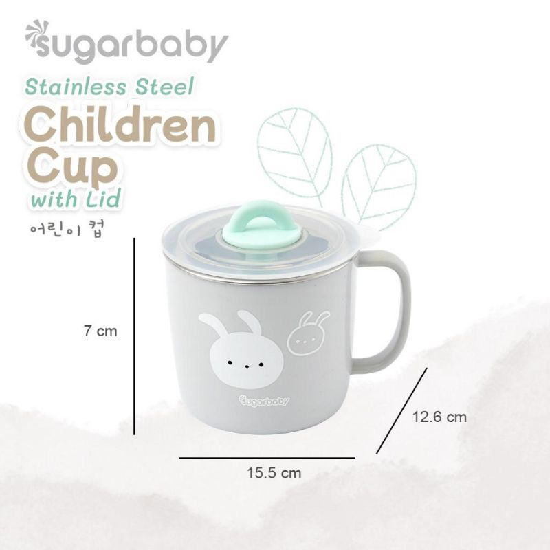 Sugarbaby Stainless Steel Cup with Lid Cangkir Minum Anak Tahan Panas Cangkir Stainless