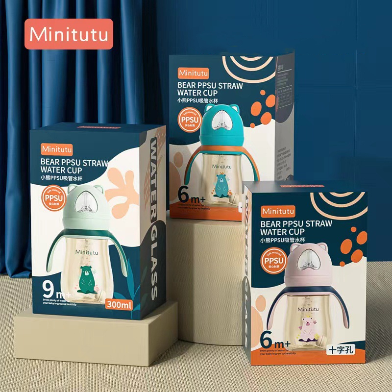 Botol Susu Bayi PPSU Botol 3 IN 1 Dot+Sippy+Straw Botol Minum Anak Bayi Anti Kolik BPA Free BB16