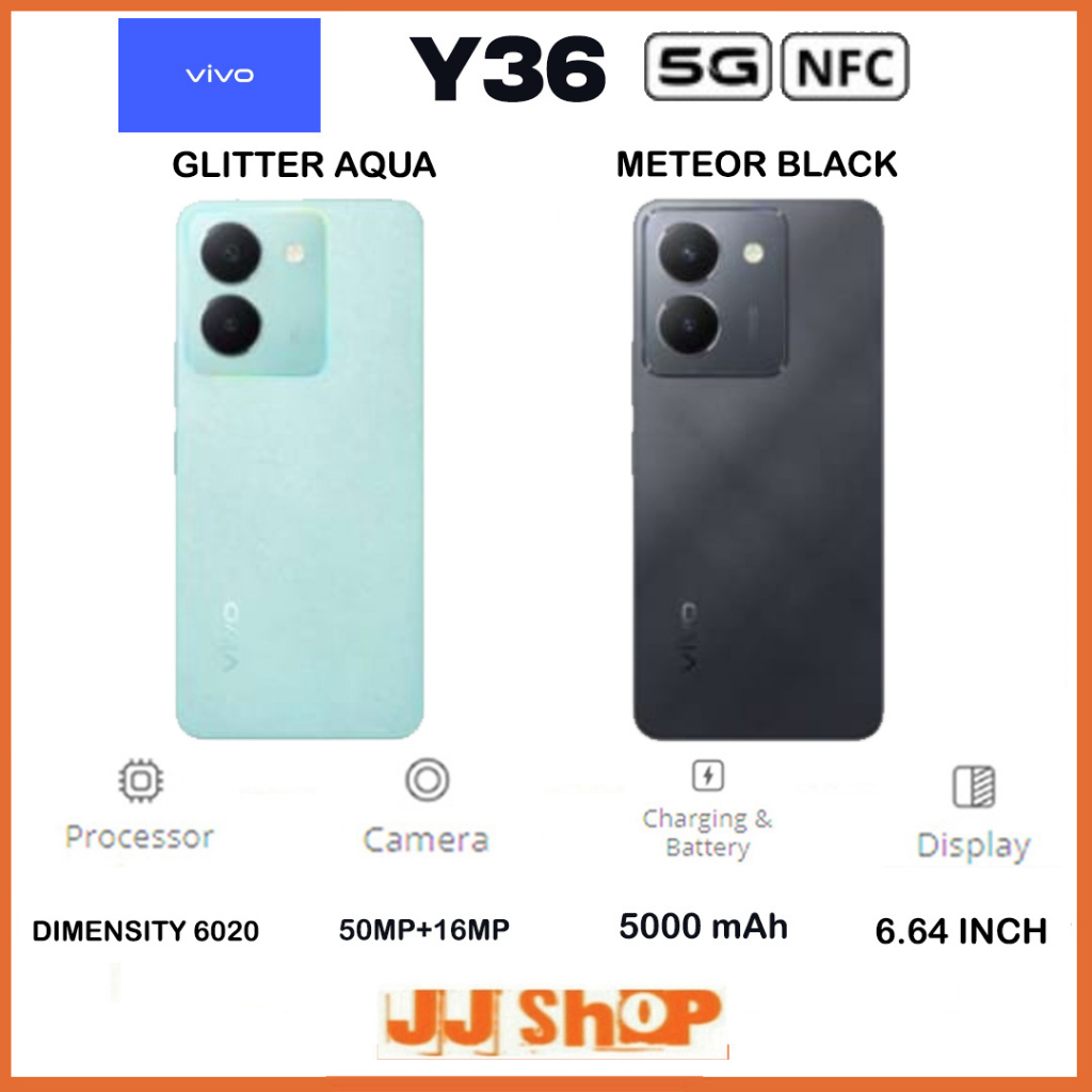 VIVO Y36 5G &amp; 4G RAM 16GB ROM 256GB [8GB+8GB extended RAM] 16/256 / 8/256 GB GARANSI RESMI &amp; Y35