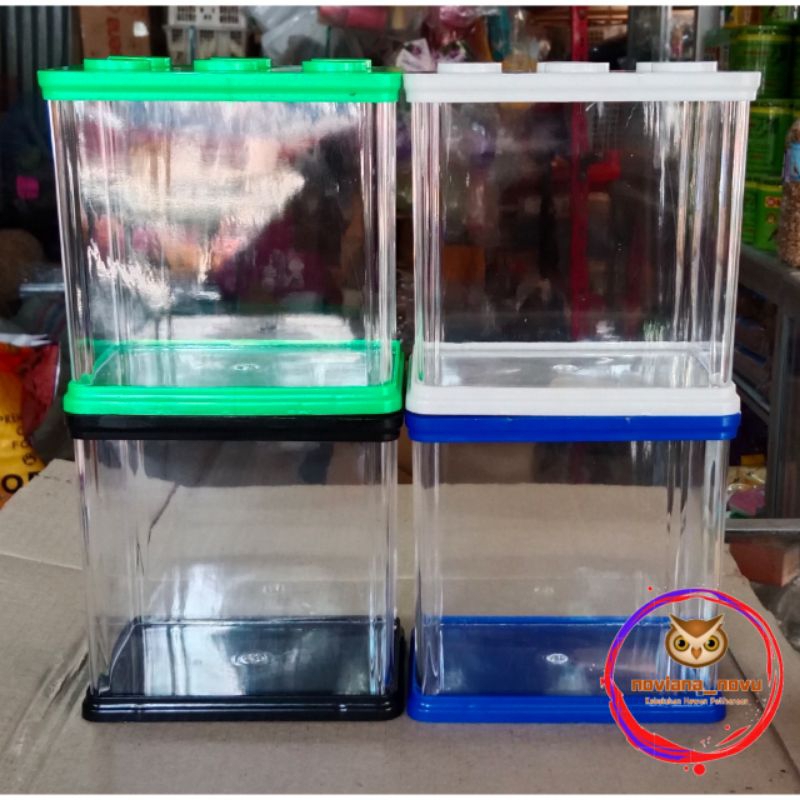 AQUARIUM AKUARIUM MINI 13 x 9 x 13 KHANSA PET HOME TEMPAT MEMELIHARA KURA KURA IKAN CUPANG HAMSTER U