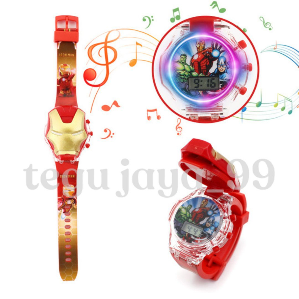 JAM TANGAN FASHION ANAK LAKI LAKI LAMPU DAN MELODY KARAKTER ULTRAMAN ZERO TE1055