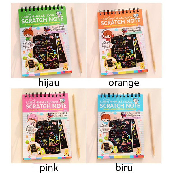 BUKU MAINAN MAGIC SCRATCH NOTE ANAK BERVARIASI