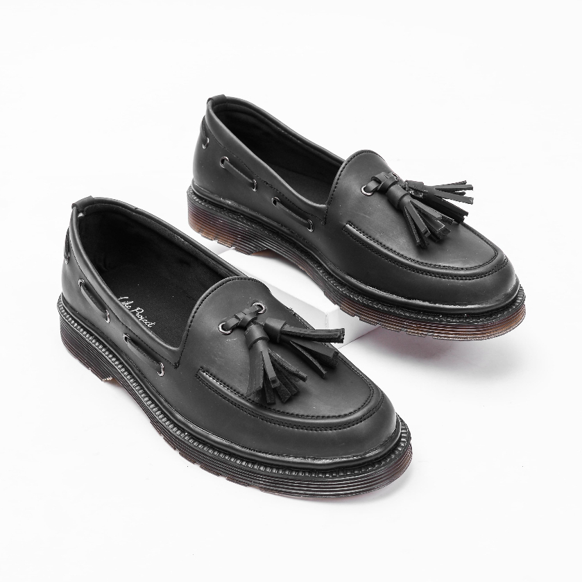 Sepatu Penny Loafers Casual Pria Kerja Santai Kuliah Kondangan Loafer Original - Xander Black