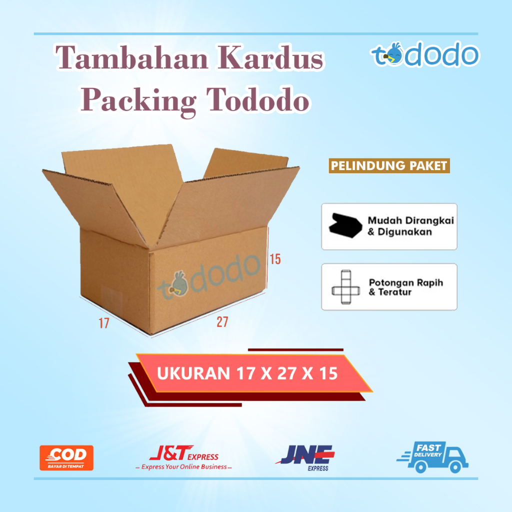Kardus Packing Tododo / Dus / Box Polos (27x17x15)cm