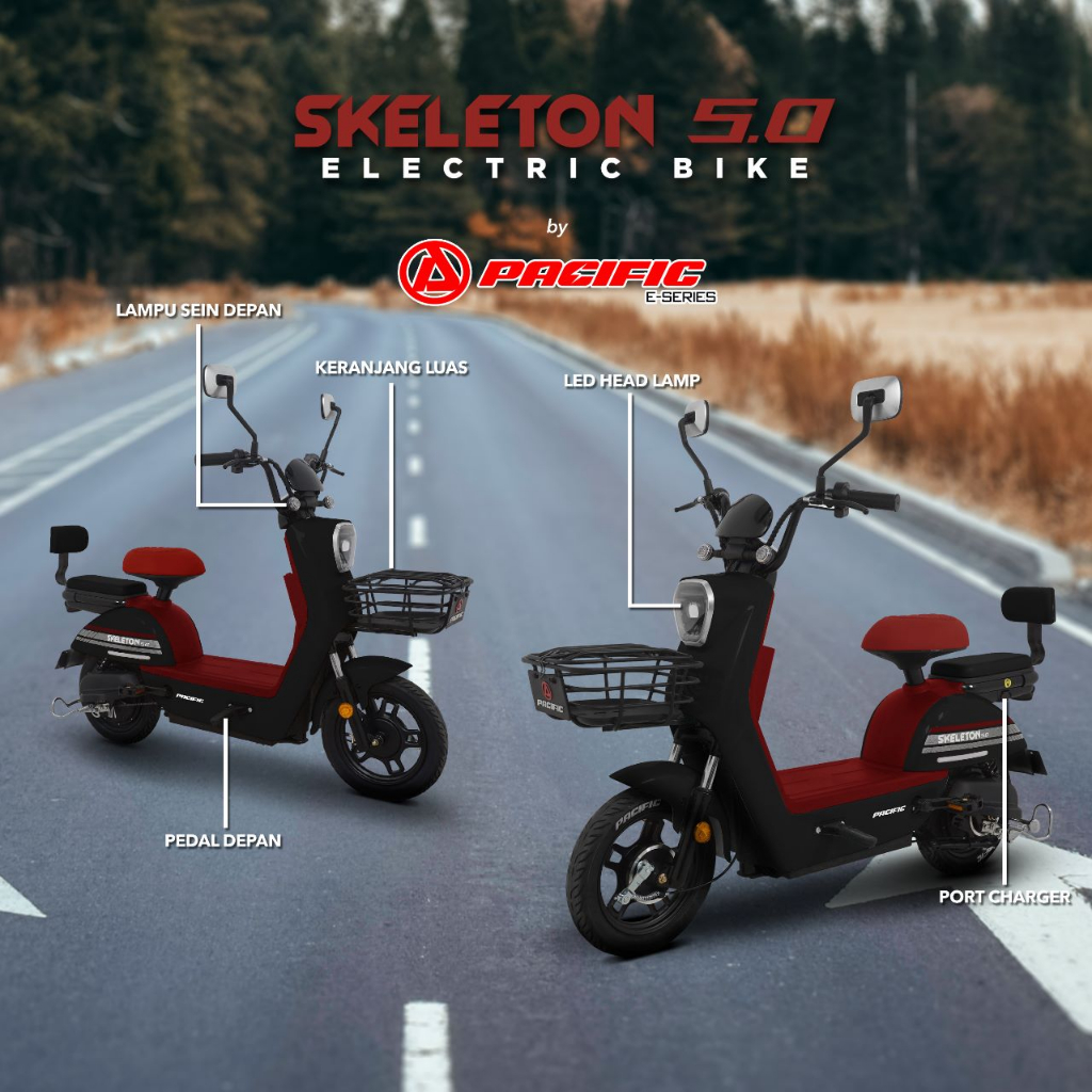 Sepeda Listrik Pacific Skeleton 5.0 48V650W Electric Bike