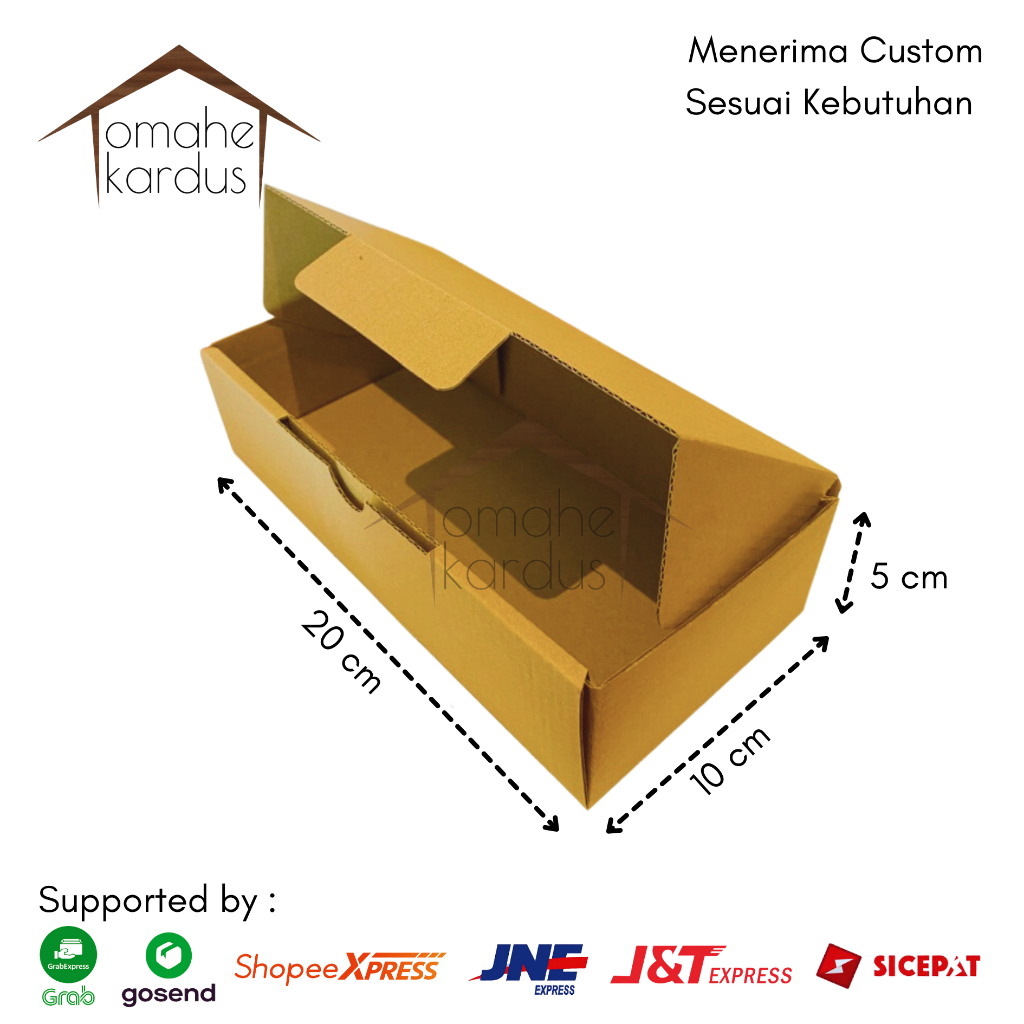 

Kardus Baru Die Cut Polos uk. 20x10x5 cm