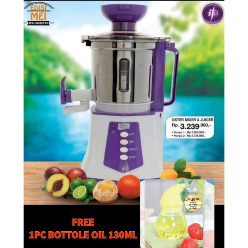 OSTER MIXER JUICER ICHEF 100% Original Blender 3in1 Bahan Berkualitas Made in Korea FREE 1BOTTLE OIL