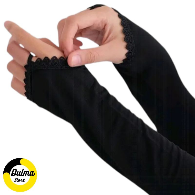 MENSET TANGAN DEKER MANSET CINCIN RENDA HANDSOCK JERSEY SPANDEX LEMBUT WANITA MUSLIMAH UMROH