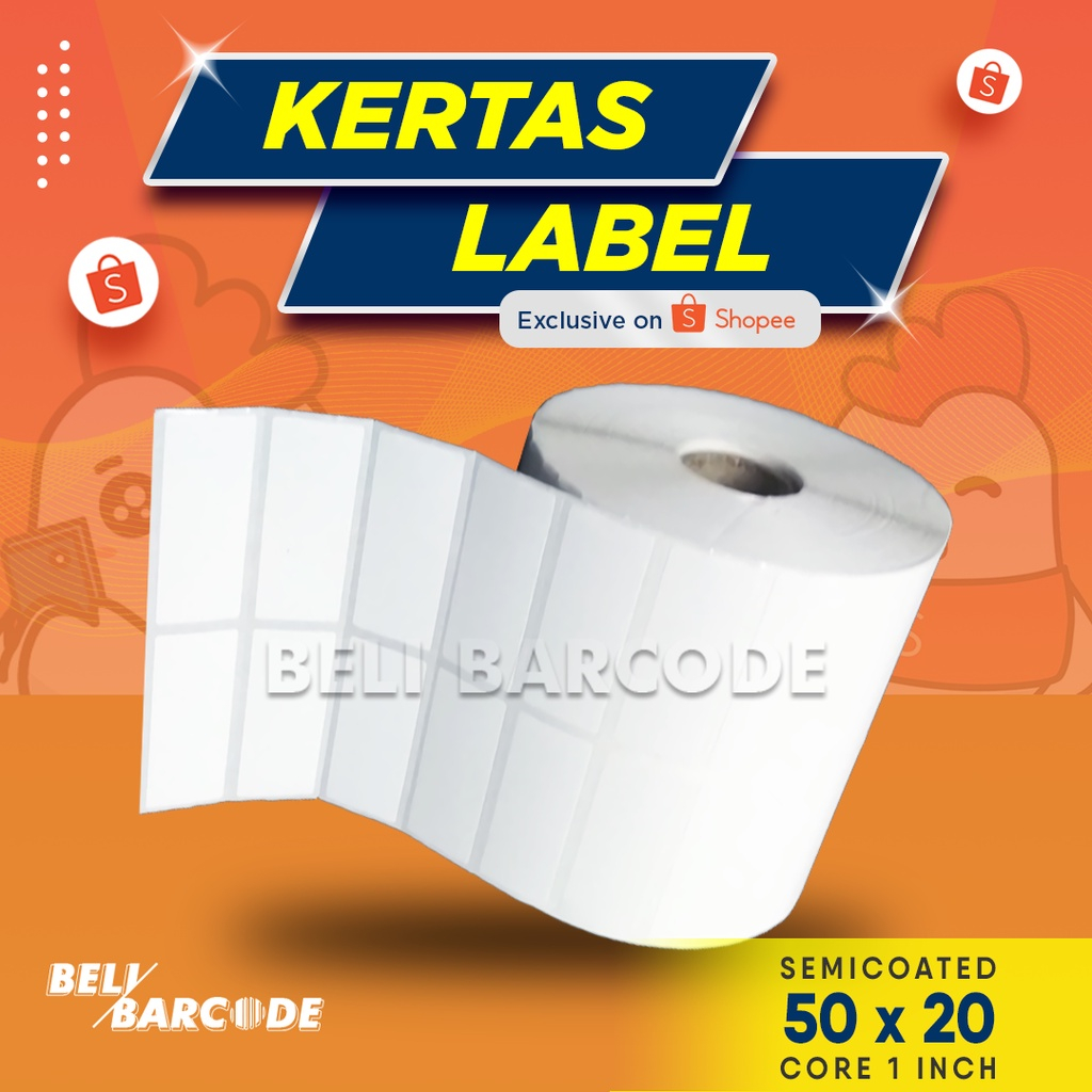 Label Semicoated 50 x 20 / 50x20 mm / 50x20mm 2Line Isi 5000pcs Resi