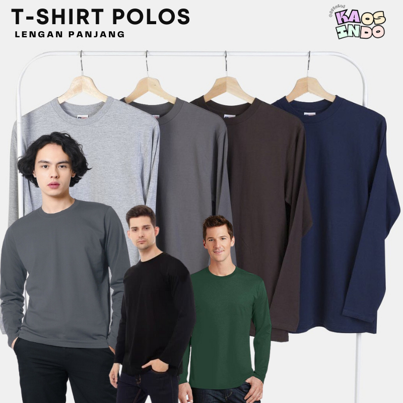 KAOS POLOS LENGAN PANJANG COTTON PREMIUM BAJU LENGAN PANJANG PRIA WANITA