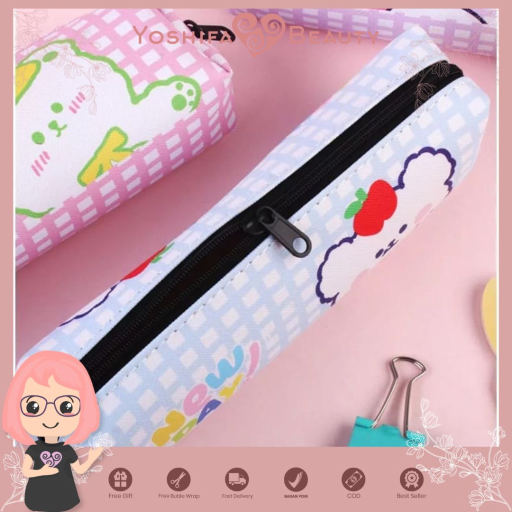 Tempat Pensil Alat Tulis Motif Beruang  Lucu Imut | Pouch Pensil