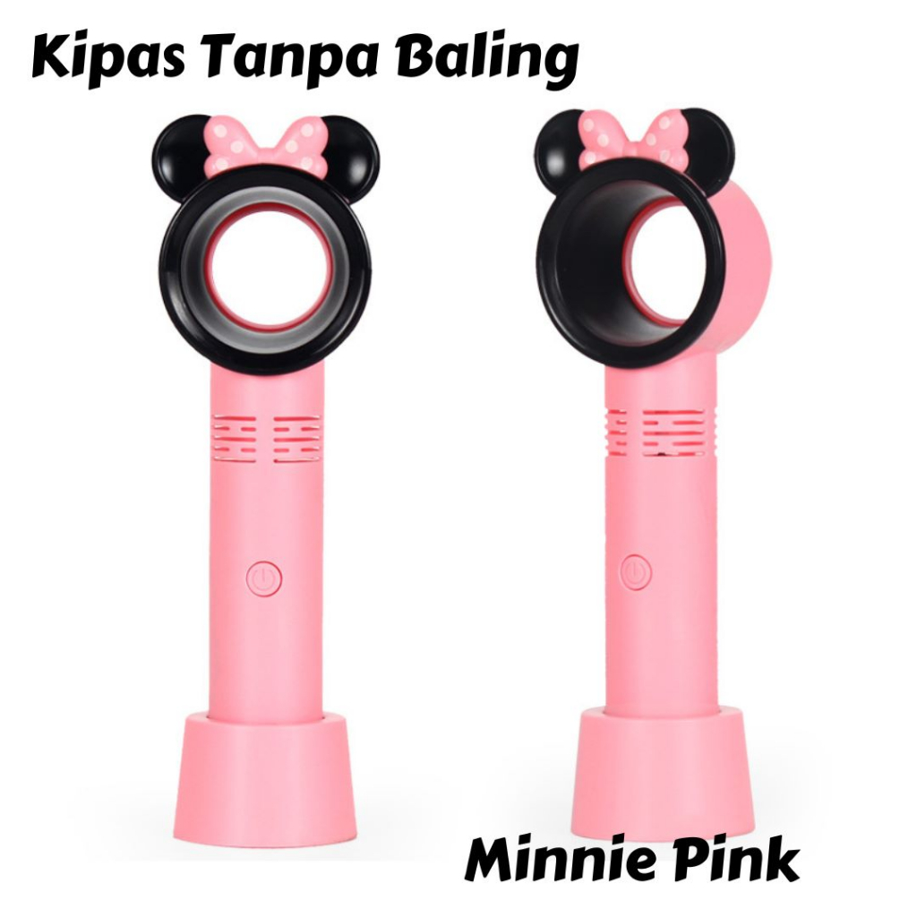 Kipas Angin Tanpa Baling Karakter Mickey Minnie Mouse Kipas Angin Portable bisa Stand