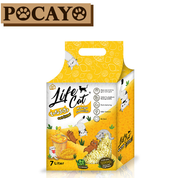 Pasir Kucing Tofu Soya LIFE CAT 7L Manggo Smooties (Grab/Gosend)