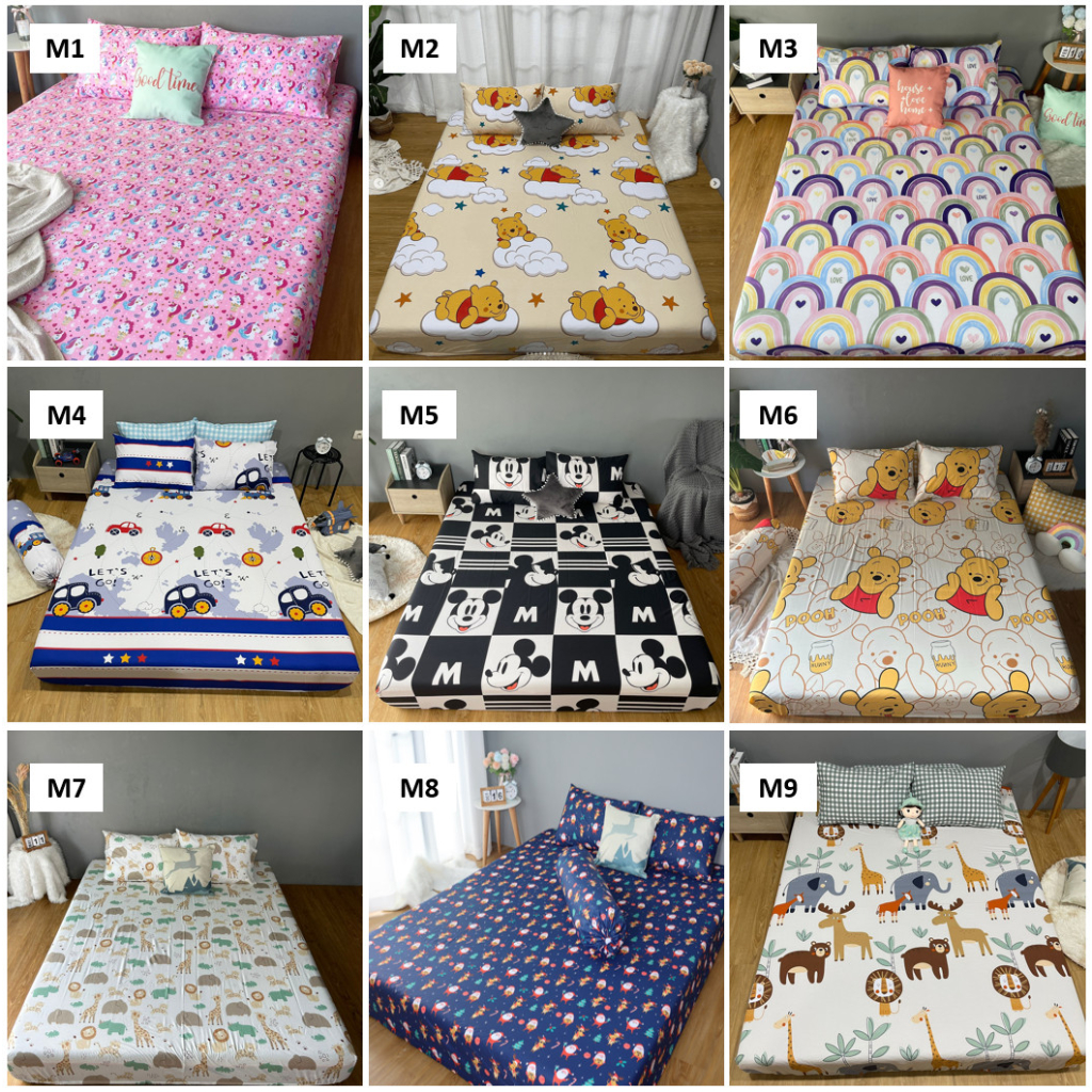 Sprei Katun ORIGINAL anti geser PREMIUM STAR ESRA - Motif Anak Karakter SPREI ANIMAL