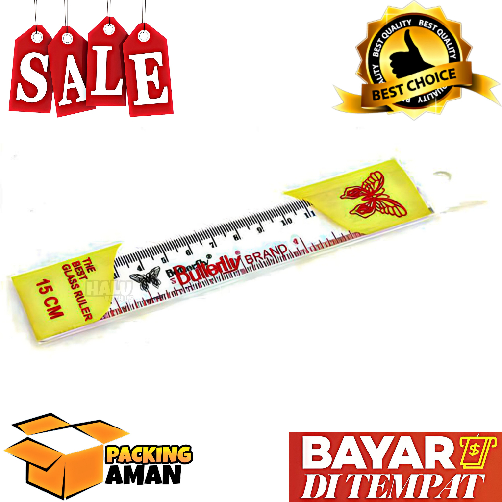 

(BISA COD) PROMO 1 Pcs Butterfly Penggaris 15 CM / Penggaris Plastik