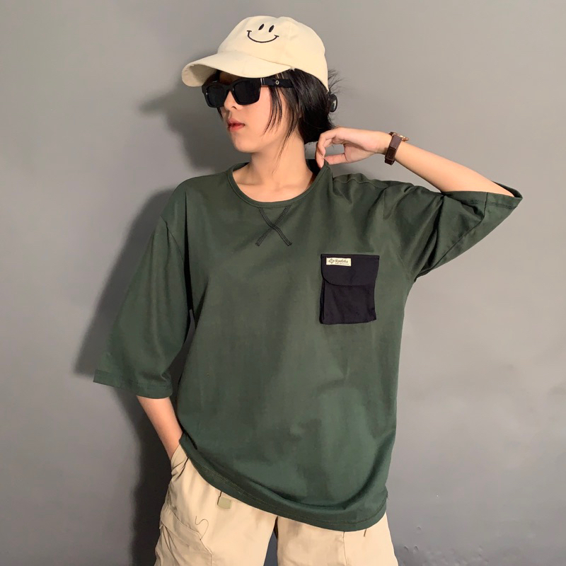 RAABIHA T SHIRT Oversize Pocket | Kaos Unisex | Kaos Cewe Cowo | Atasan Pocket