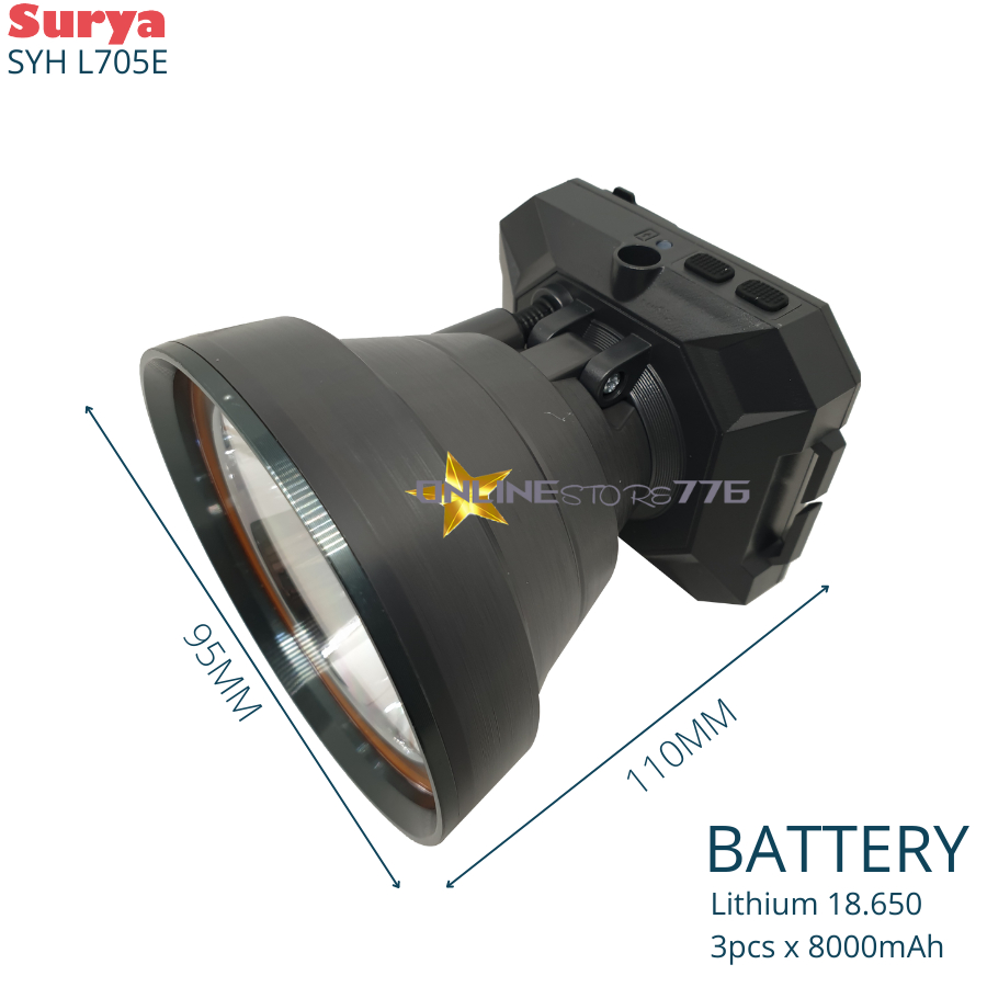 Senter Kepala Surya SYH L705E 70W / Headlamp Surya SYH L705e 70 Watt