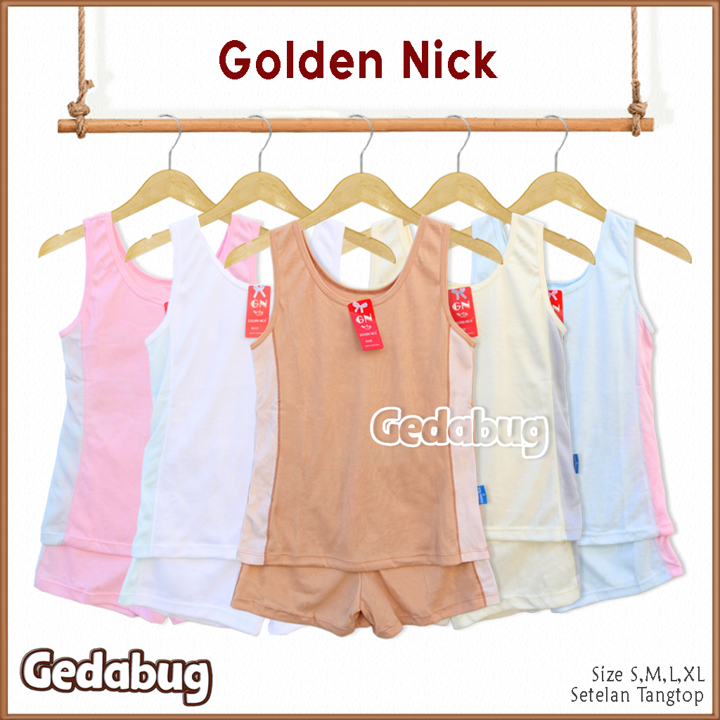 Setelan Tangtop Golden Nick SK 001 Tali Lebar | Setelan Daleman dewasa Lembut | Gedabug