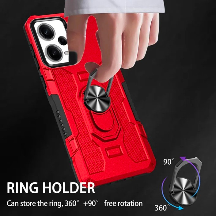 Case Armor XIAOMI REDMI NOTE 12 PRO 5G Iring Cincin Magnetic Kesing Hp Protect kamera Premium Hard Case Standing Robot Pelindung Kamera