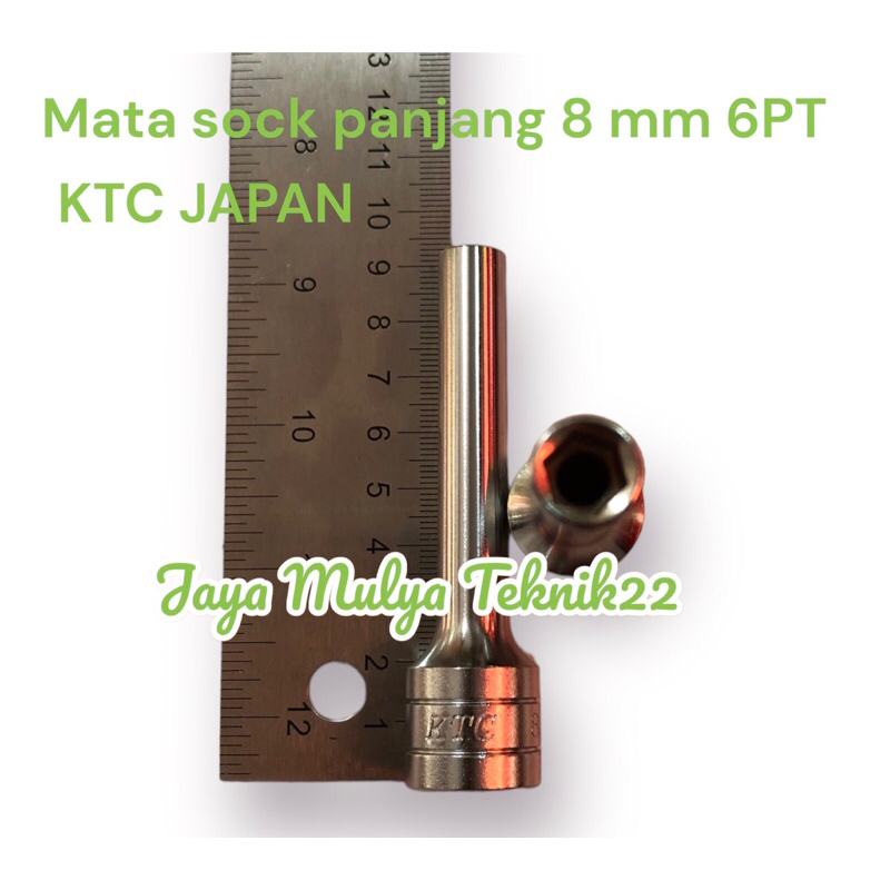 Kunci Buka baut bak cover CVT matic KTC japan original B4L-08 / Kunci Sock panjang 8mm 6PT  1/2 inch KTC / Alat bengkel berkualitas