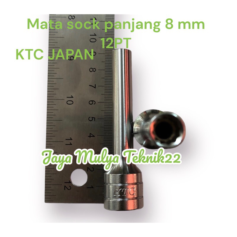 Kunci buka baut bak cover CVT matic / kunci sock panjang 8 mm 12PT KTC Japan B4L-08W  / alat bengkel