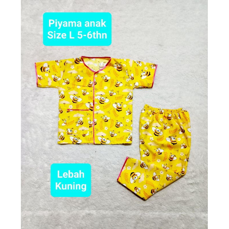 Piyama anak. cewek dan cowok. Sizee L 5-6thn.Bisa COD. motif karakter. baju anak