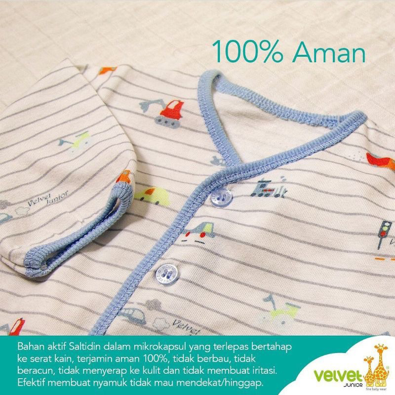 Velvet Junior anti nyamuk anti mosquito piyama bayi anti nyamuk dreamwear newborn SM