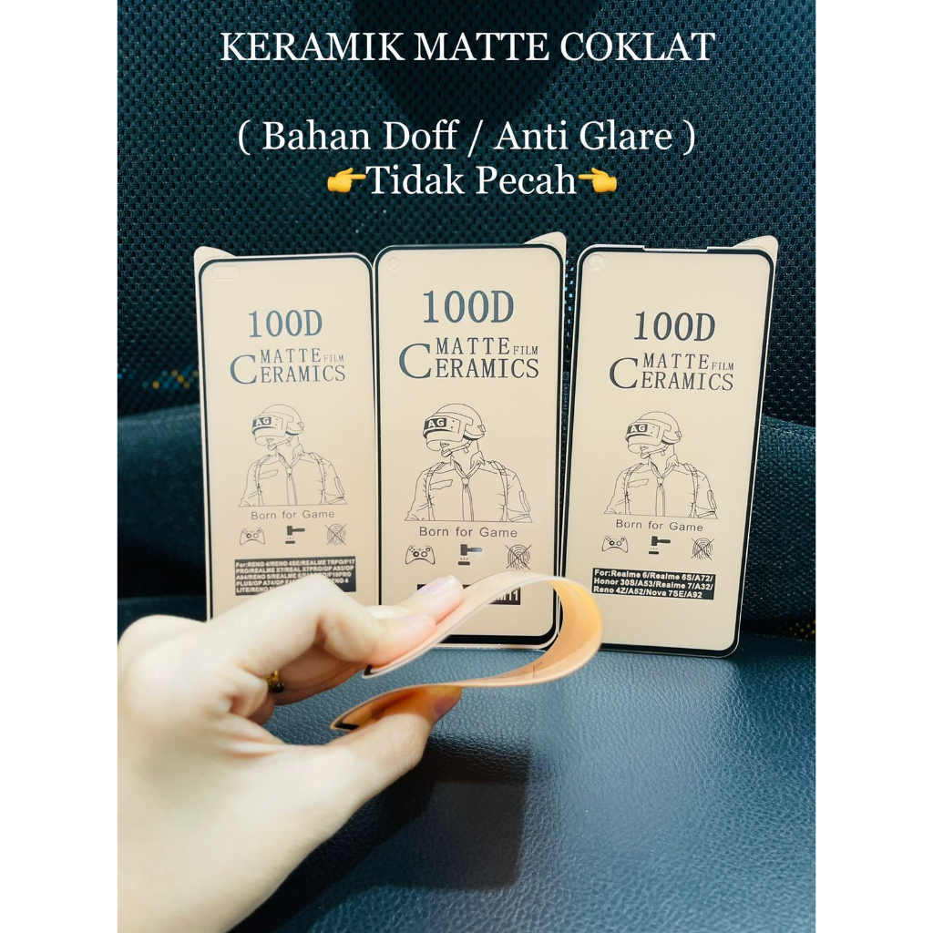 PELINDUNG LAYAR HP CERAMIC MATTE ANTI MINYAK INFINIX HOT 30 HOT 30i FULL SCREEN FULL GLUE