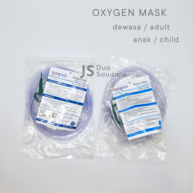 oxygen mask / masker oksigen dewasa / masker oksigen anak / simple oxygen mask / masker oksigen onehealth / masker O2