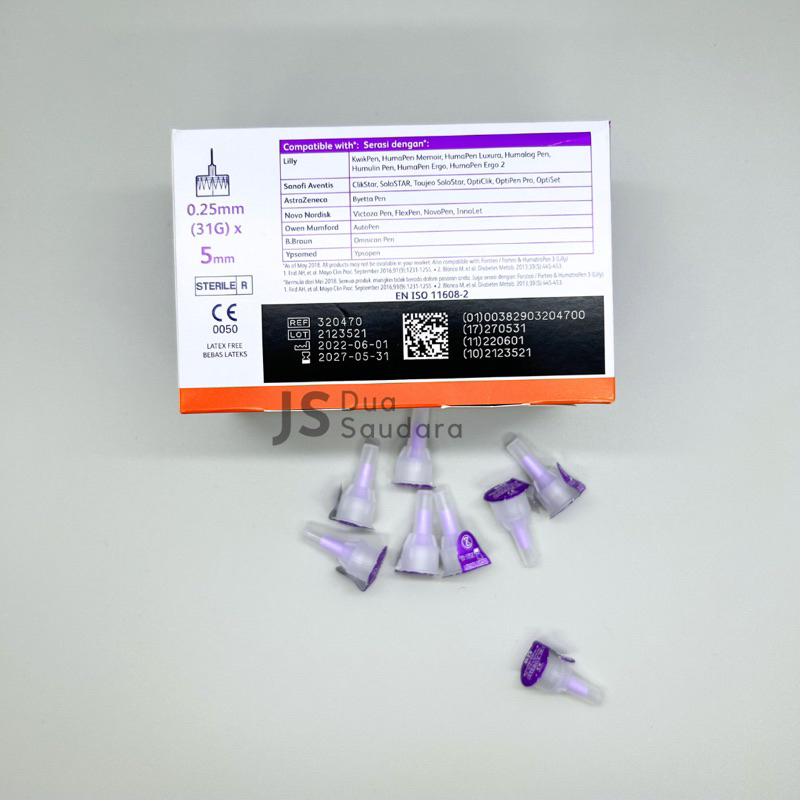 jarum Insulin / BD microfine 5 mm Ungu 0.25 mm ,(31G) x 5 mm