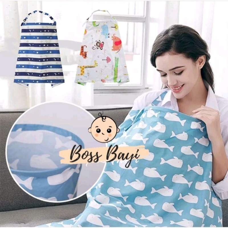 BOSS BAYI - Apron Menyusui / Celemek Penutup Ibu Menyusui Bayi / Breastfeeding Cover