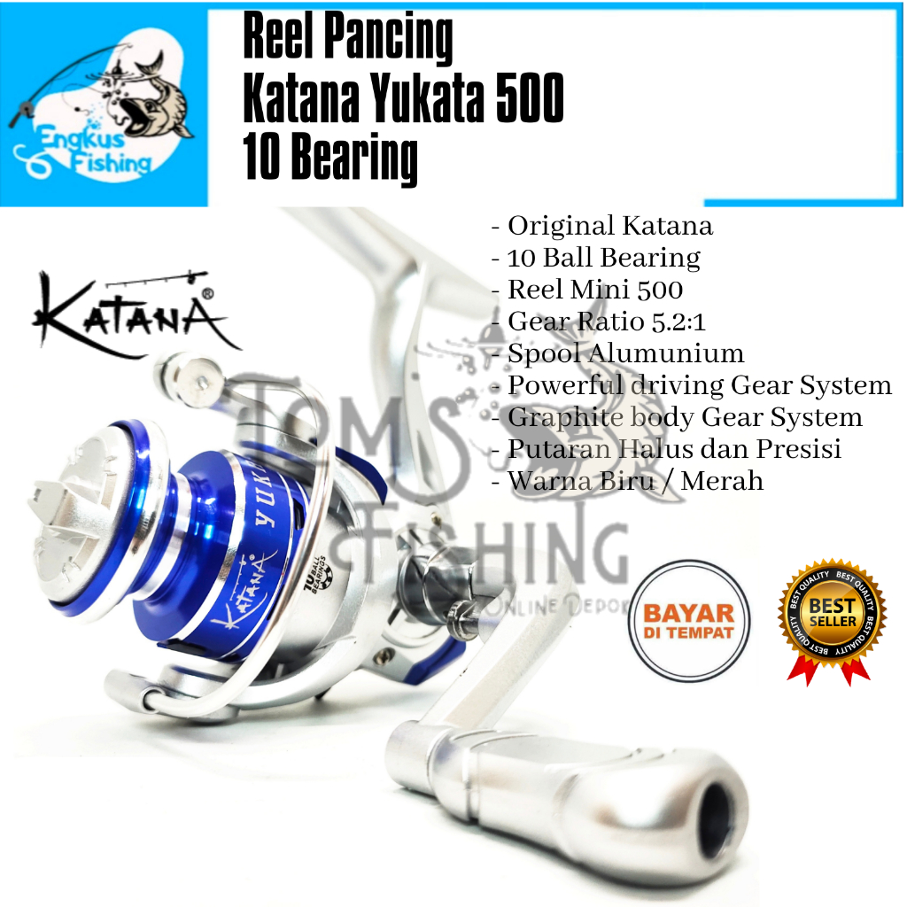 Reel Pancing Mini Katana Yukata 500 UL (10 Bearing) Spool Almunium Murah - Engkus Fishing