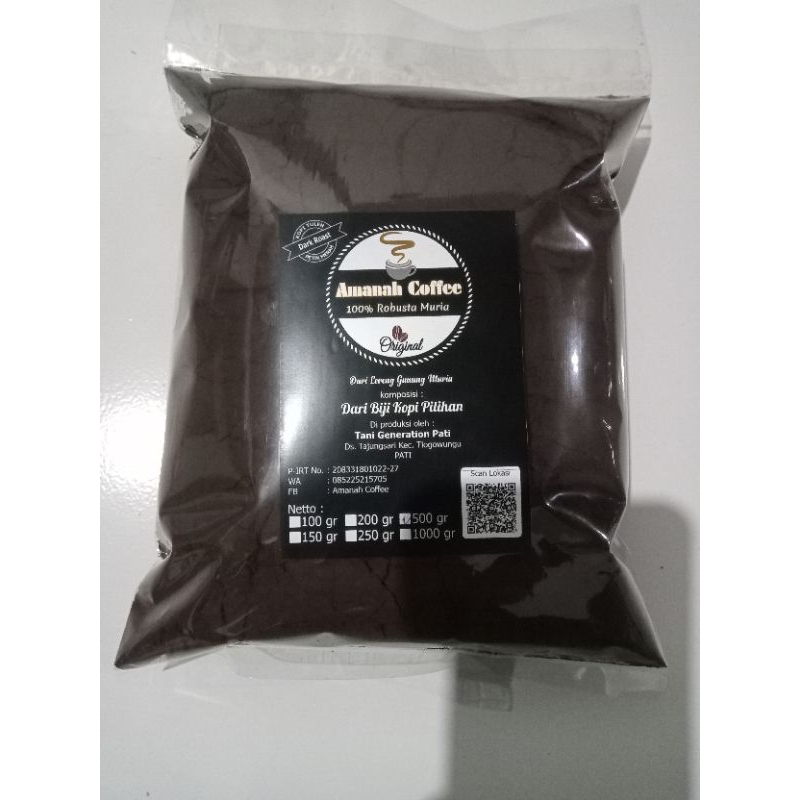 

KOPI BUBUK MURNI TANPA CAMPURAN ( DARK 500GR )ORIGINAL LEBIH MANTAP KOPI MURIA ORIGINAL