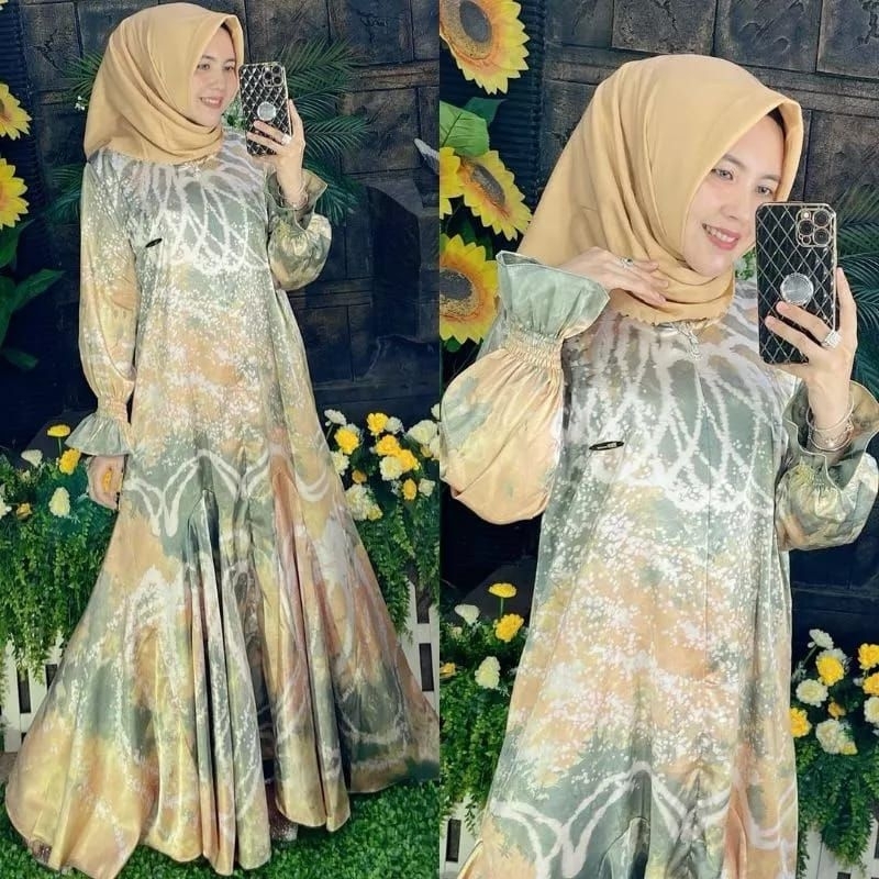 Gamis Aminah Tie Dye Terbaru/Gamis Jumputan / Gamis Palembang/ Gamis Cotton Mikro / Gamis Busui / Gamis Amstrak / Gamis Muslimah / Gamis / Dress