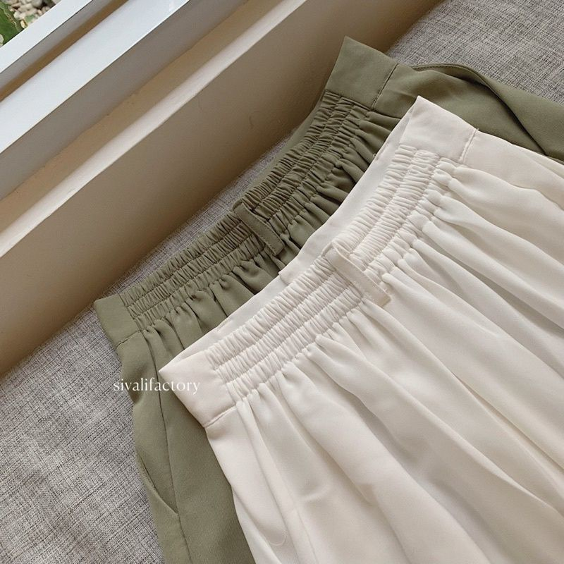 Celana Kulot Crinkle Highwaist Wanita Kekinian Loos Pants Kulot Crincle Wanita Premium
