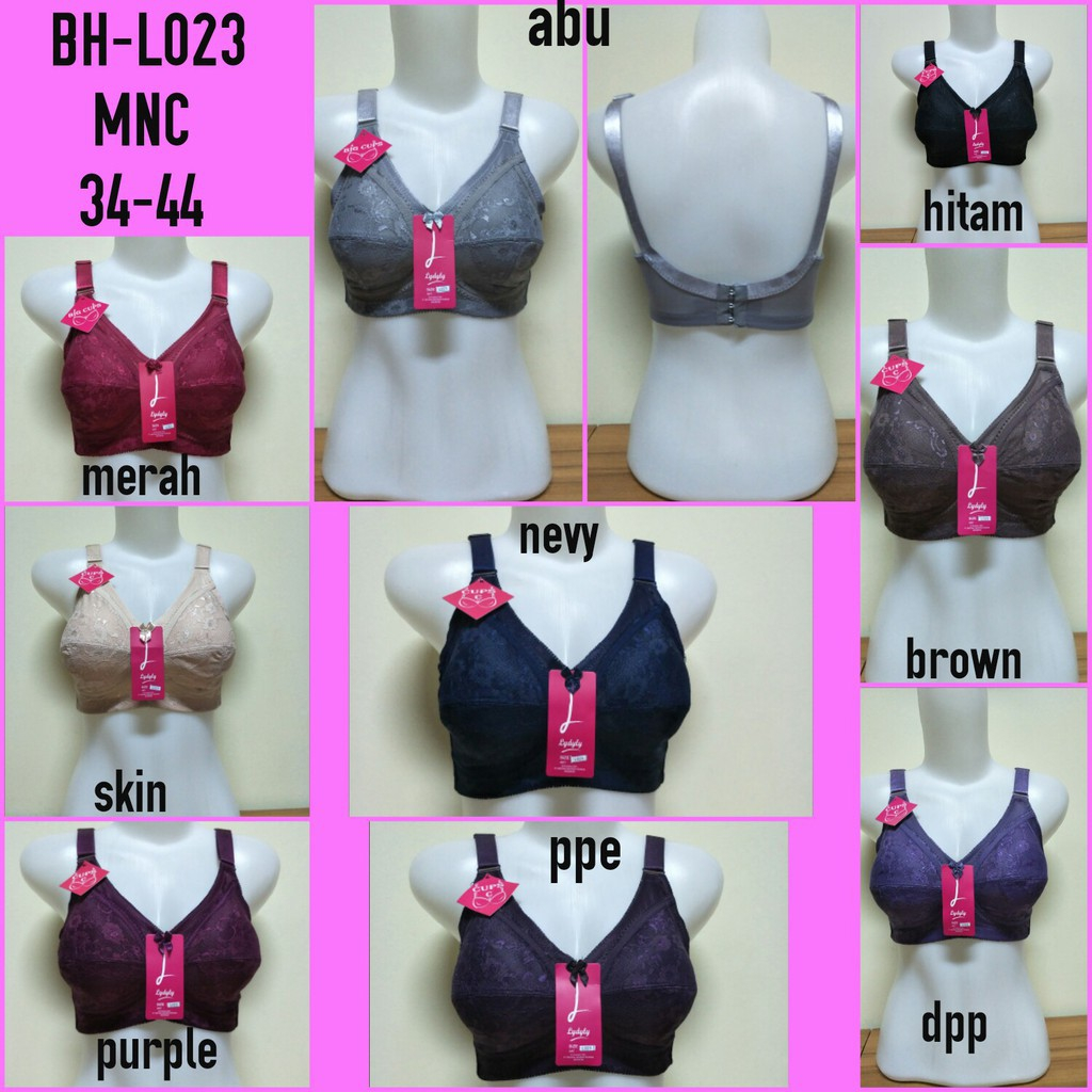 Bh Lydyly L023 Big Cup Bra Cup Besar Tanpa Busa Tanpa Kawat Kait 3 Bra Lydyly 023