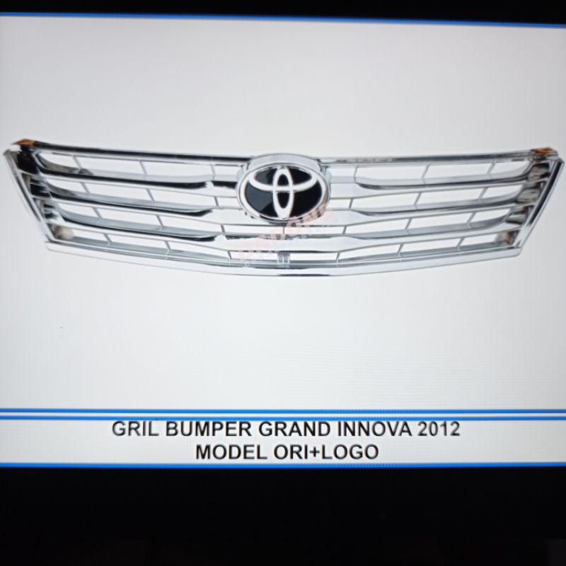 gril grille depan bumper mobil toyota inova innova 2012 model ori orisinil chrome crome + logo