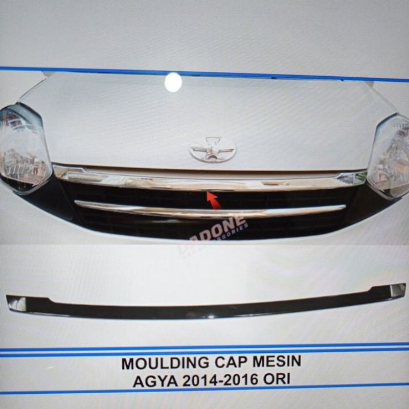 hodlist lis gril grille atas kap mesin toyota agya 2014 2015 2016 model ori