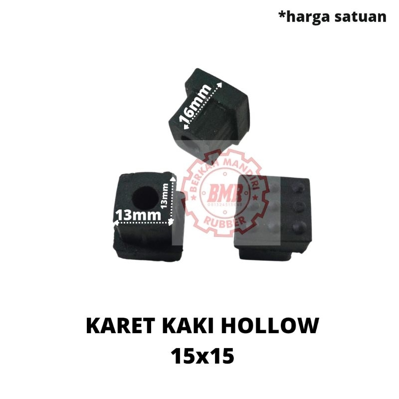 karet hollow 15x15/karet kaki kursi/karet kaki meja besi hollow
