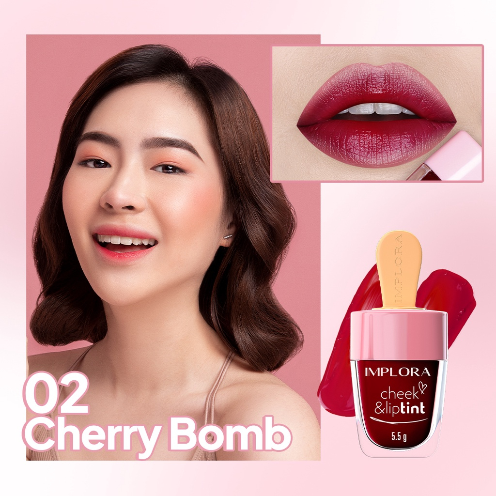 Implora Cheek &amp; Liptint 5.5gr BPOM | Lip Tint Implora 6 Varian 100% Original