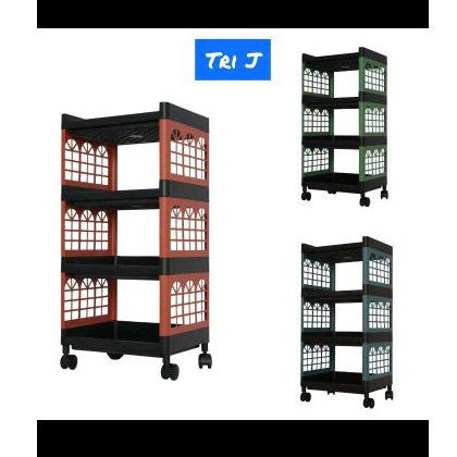 rak yoyo 4 susun tri j (ready warna cherry)