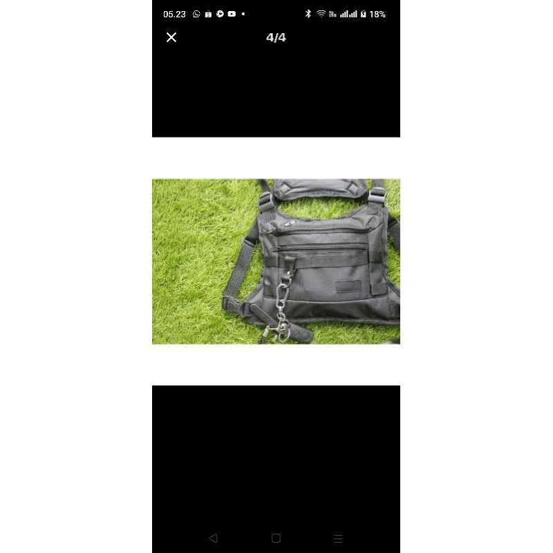 Tas Dada Pria Kanvas Hitam Ei93R Tas Pria Kanvas