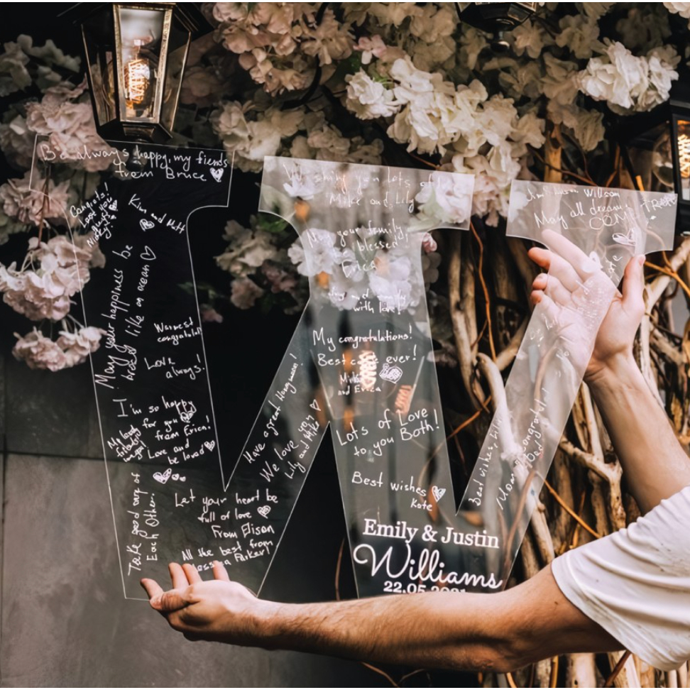 Wedding Guest Book Acrylic Sign - Buku Tamu akrilik Unik Termurah