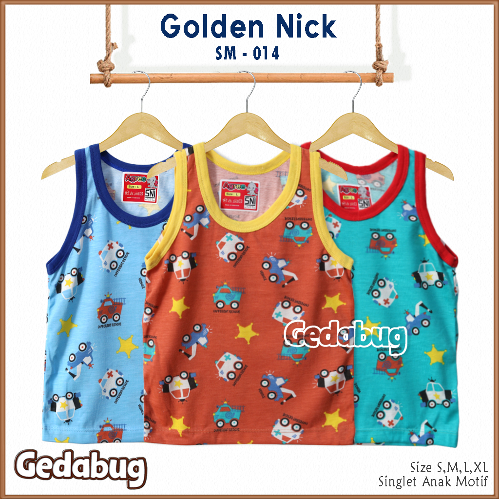 3 Pcs - Singlet Agree Kids SM - 014 Ambulance | Singlet anak motif lucu dan berkualitas | Gedabug