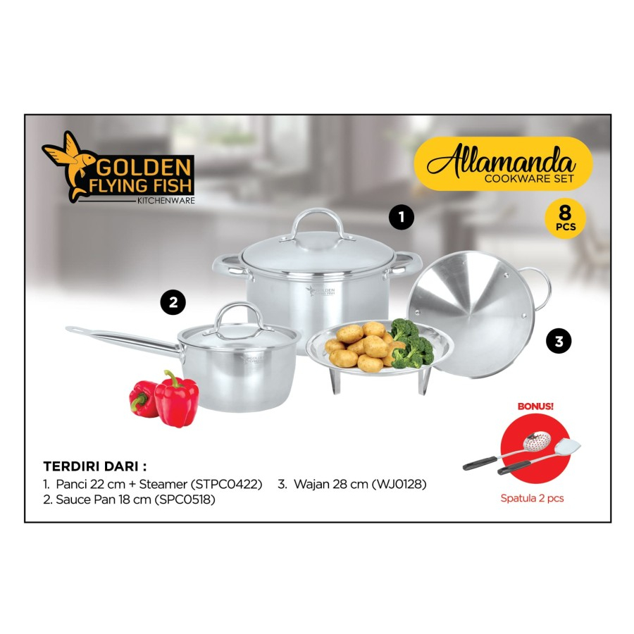 Panci Set Stainless Allamanda - Golden Flying Fish