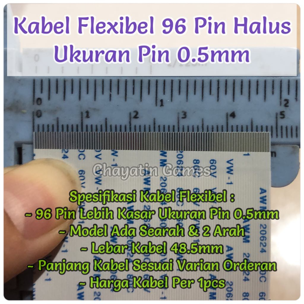 Kabel Flexibel 96 Pin Halus Model &amp; Panjang Varian Ukuran Pin 0.5mm