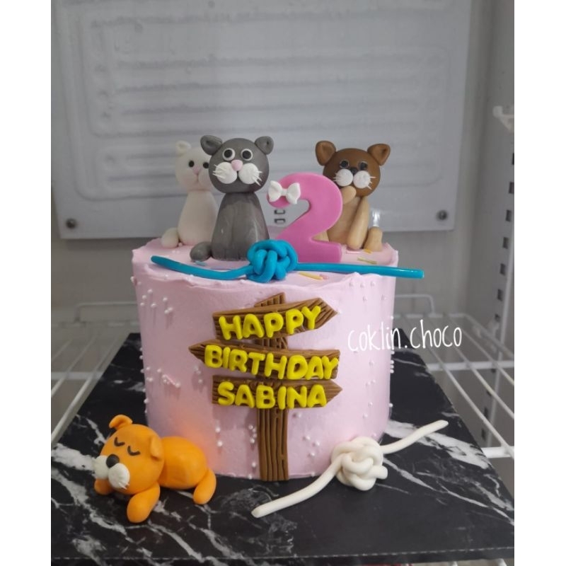 

KUE ULANG TAHUN KUCING / CAKE BIRTHDAY CAT / KUE ULTAH KUCING / CUSTOM CAKE JAKARTA