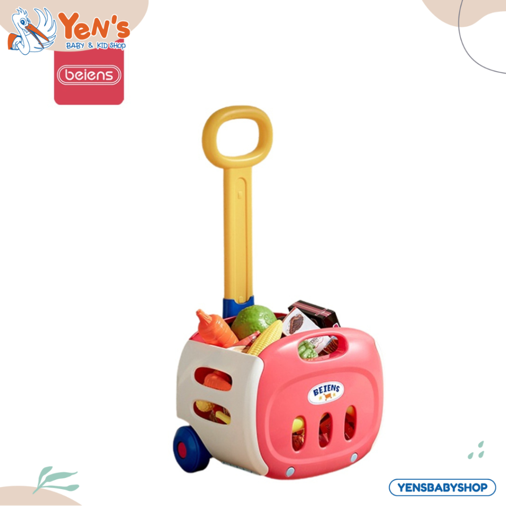 Sakumini X Beiens Shopping Trolley Cart Toy Mainan Troli Belanja Anak