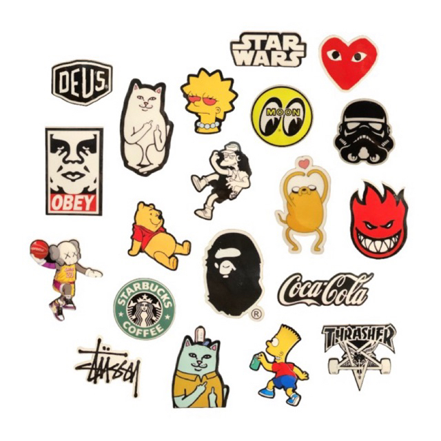 

STICKER PACK MIX (STICKER DIE CUT - STICKER LAPTOP - STICKER BAND - STICKER BRAND - STICKER CHARACTER- STICKER CARTOON)