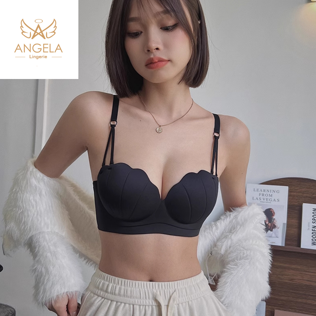 ANGELA PREMIUM JAPAN Bra BH Push Up Set Kawat Celana Dalam Wanita Bikini Sport Beha Lingerie Korea Fashion Bralette Remaja Perempuan Sexy Pakaian Dalam COD Renang Motif Cewek Pita Bunga Murah Pearl Tali Jumbo